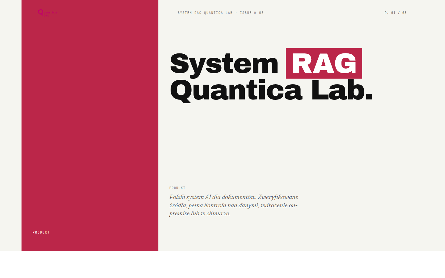 System RAG Quantica Lab – okładka